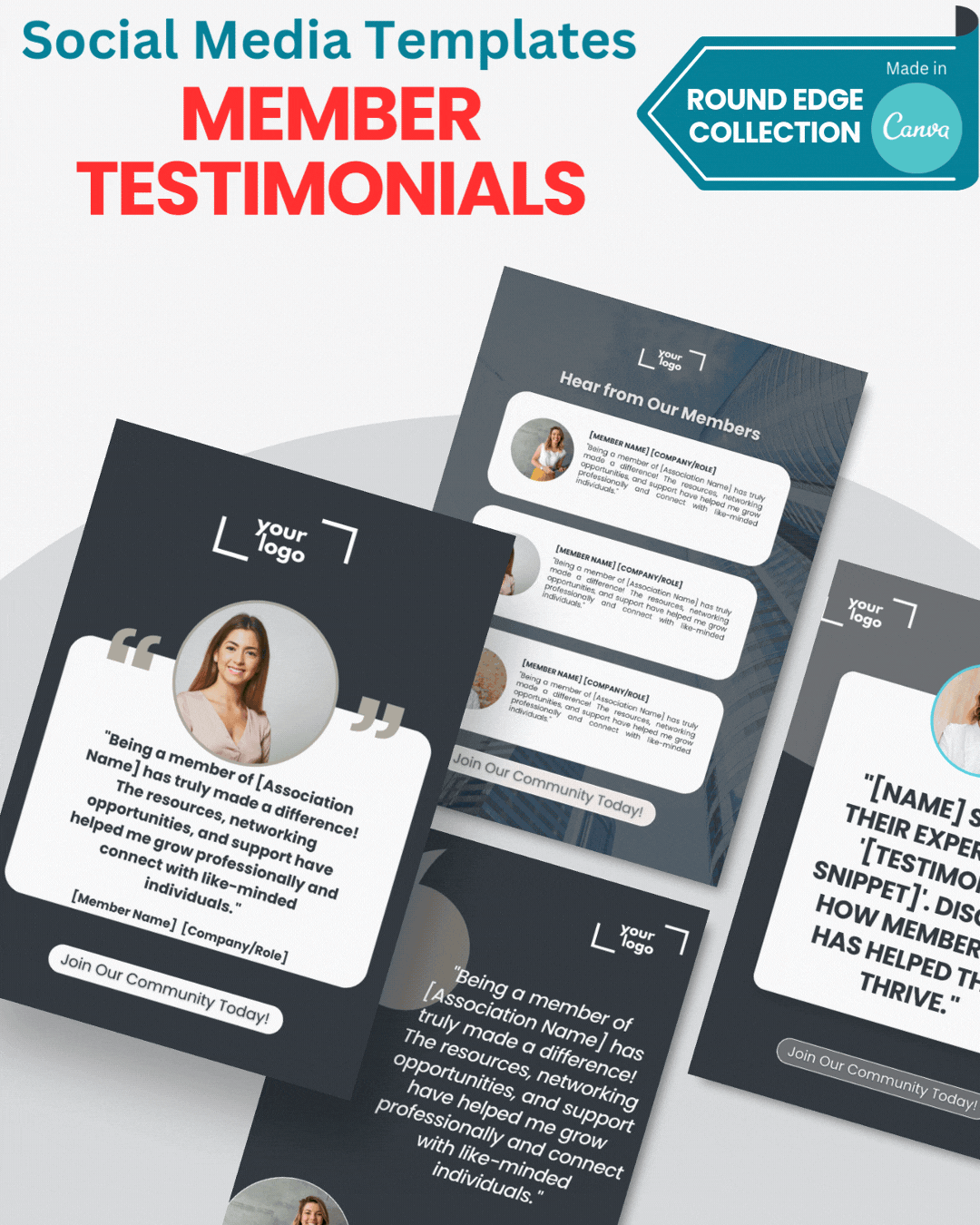 Member Testimonials Templates | The Round Edge Collection