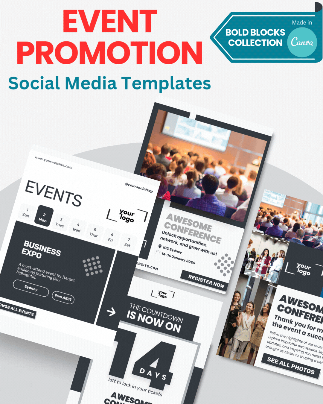 Event Promotion Templates | The Bold Blocks Collection Event Promotion Templates | The Bold Blocks Collection