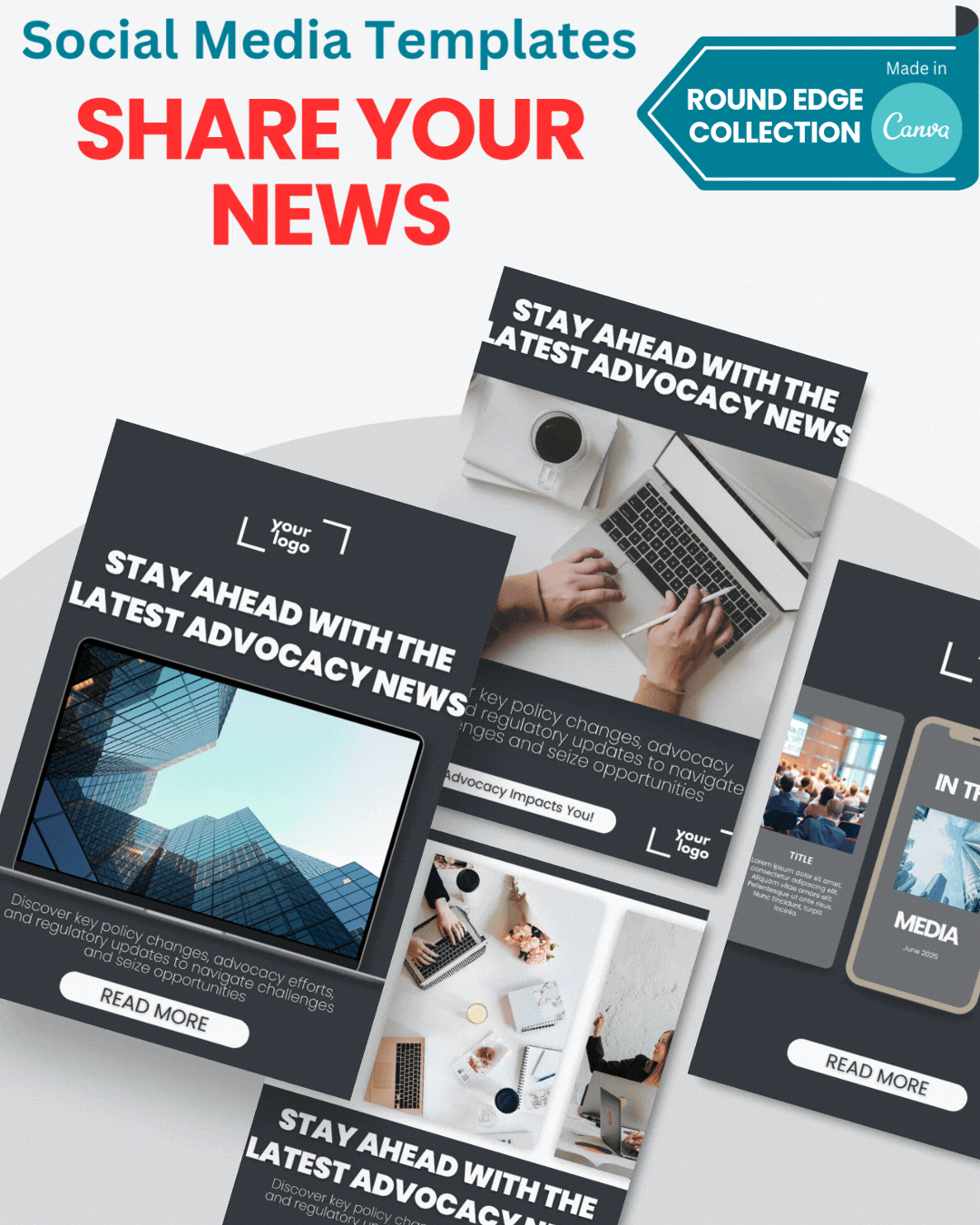 Templates to Share Your News | The Round Edge Collection - Templates to Share Your News | The Round Edge Collection -