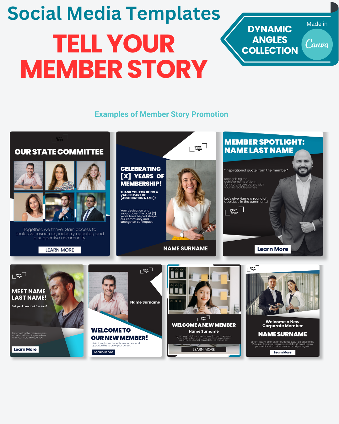 Tell Your Member Story Templates | The Dynamic Angles Collection
