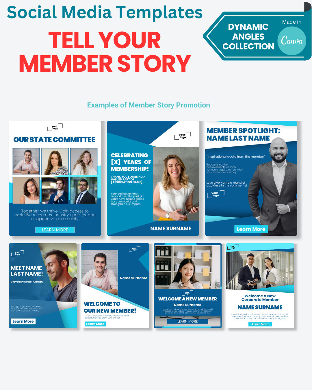 Tell Your Member Story Templates | The Dynamic Angles Collection